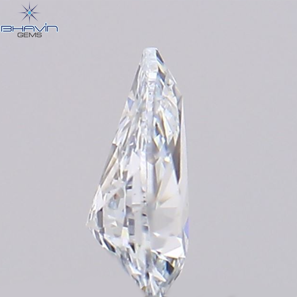 0.09 CT、ペアシェイプ、天然ダイヤモンドの緑がかった青色、VS1 クラリティ (3.78 MM )