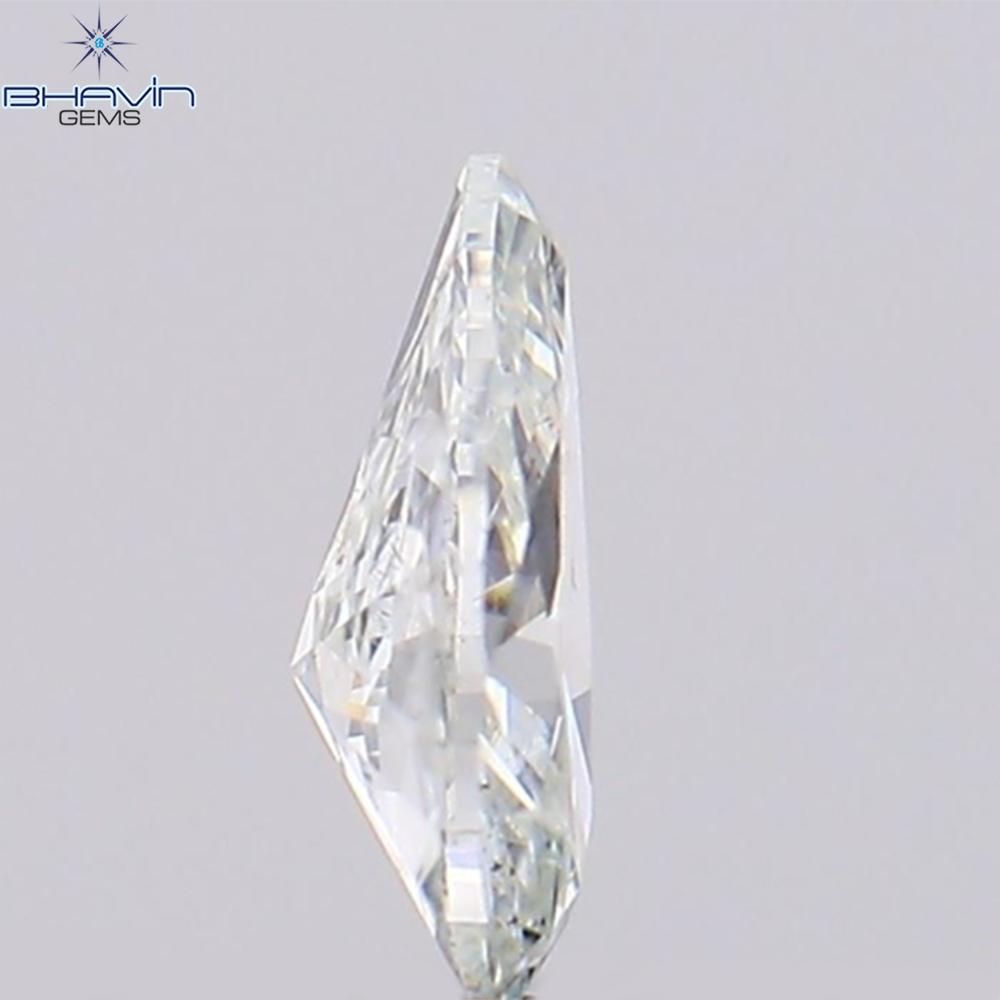 0.11 CT Pear Shape Natural Diamond Greenish Blue Color,  I1 Clarity (4.30 MM )
