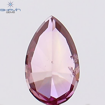0.16 CT、ペアシェイプ、天然ダイヤモンド、ピンク色、VS2 クラリティ (4.52 MM)