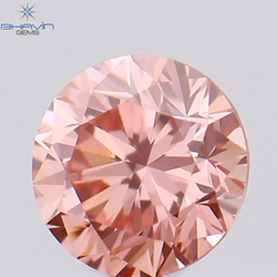0.12 CT, Round Diamond, Pink Color, VVS1 Clarity