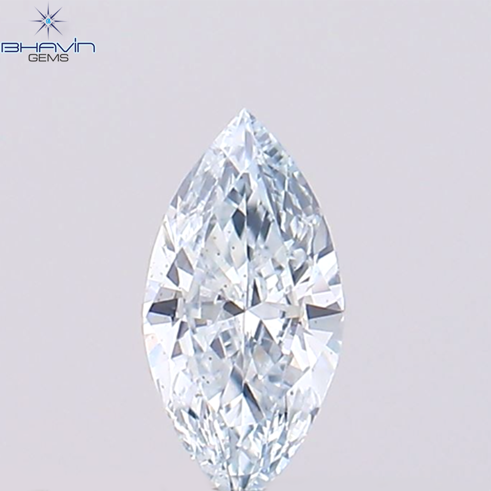 0.11 CT, Marquise Shape Natural Diamond , Greenish Blue Color, VS1 Clarity (4.90 MM )