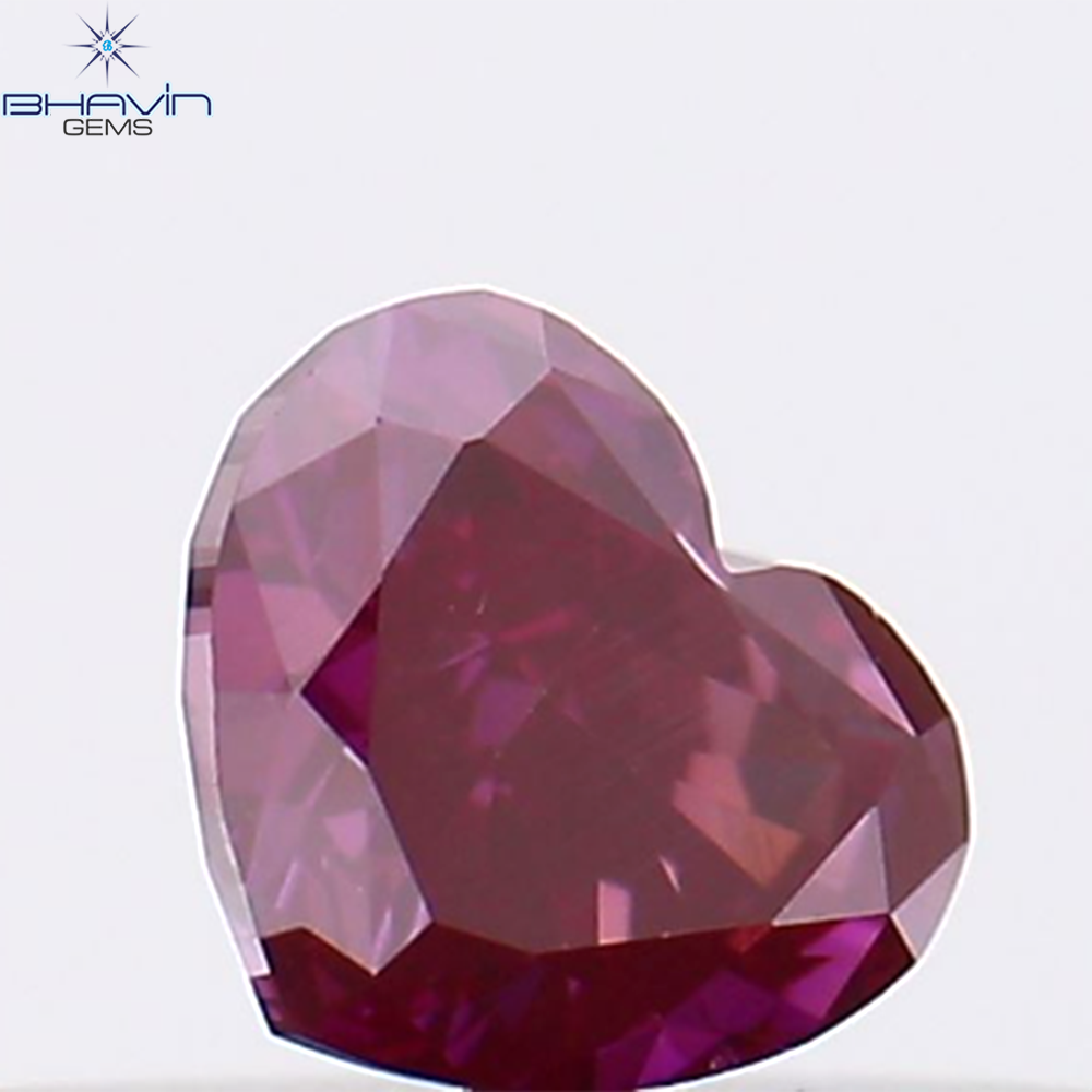 0.28 CT, Heart Shape, Natural Diamond, Pink Color, VS2 Clarity (4.14 MM)