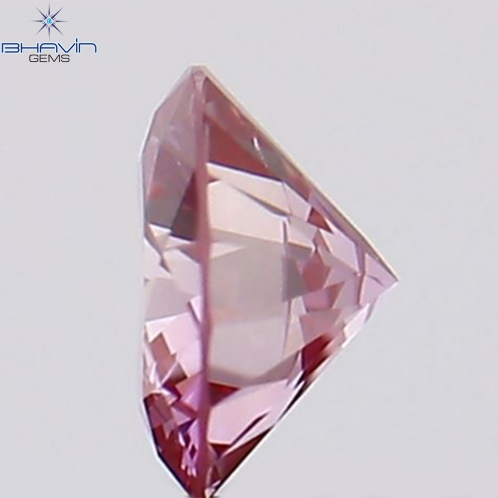 0.09 CT, Round Diamond, Pink Color, VS2 Clarity