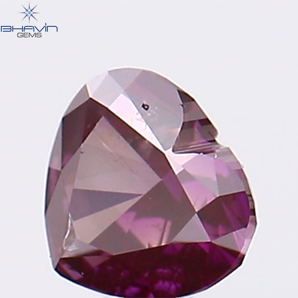 0.27 CT, Heart Shape, Natural Diamond, Pink Color, SI2 Clarity (3.91 MM)