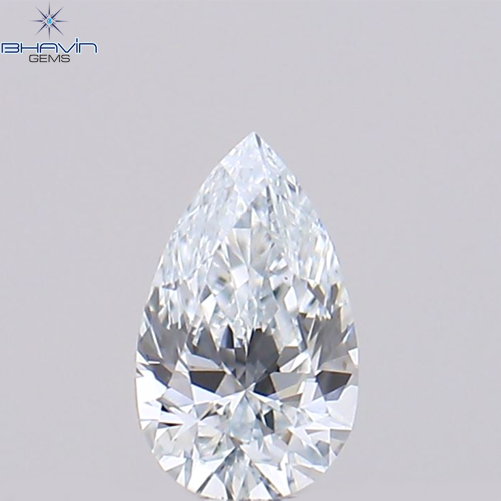 0.09 CT、ペアシェイプ、天然ダイヤモンドの緑がかった青色、VS1 クラリティ (3.78 MM )