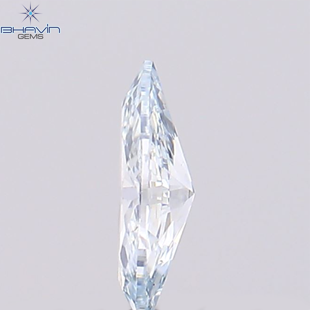 0.11 CT, Marquise Shape Natural Diamond , Greenish Blue Color,  VS1 Clarity (4.90 MM )