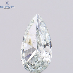0.11 CT Pear Shape Natural Diamond Greenish Blue Color,  I1 Clarity (4.30 MM )
