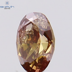 0.25 CT, Oval Shape, Natural Diamond, Brown Pink Color, I1 Clarity (4.52 MM)