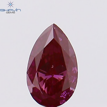 0.16 CT、ペアシェイプ、天然ダイヤモンド、ピンク色、VS2 クラリティ (4.52 MM)