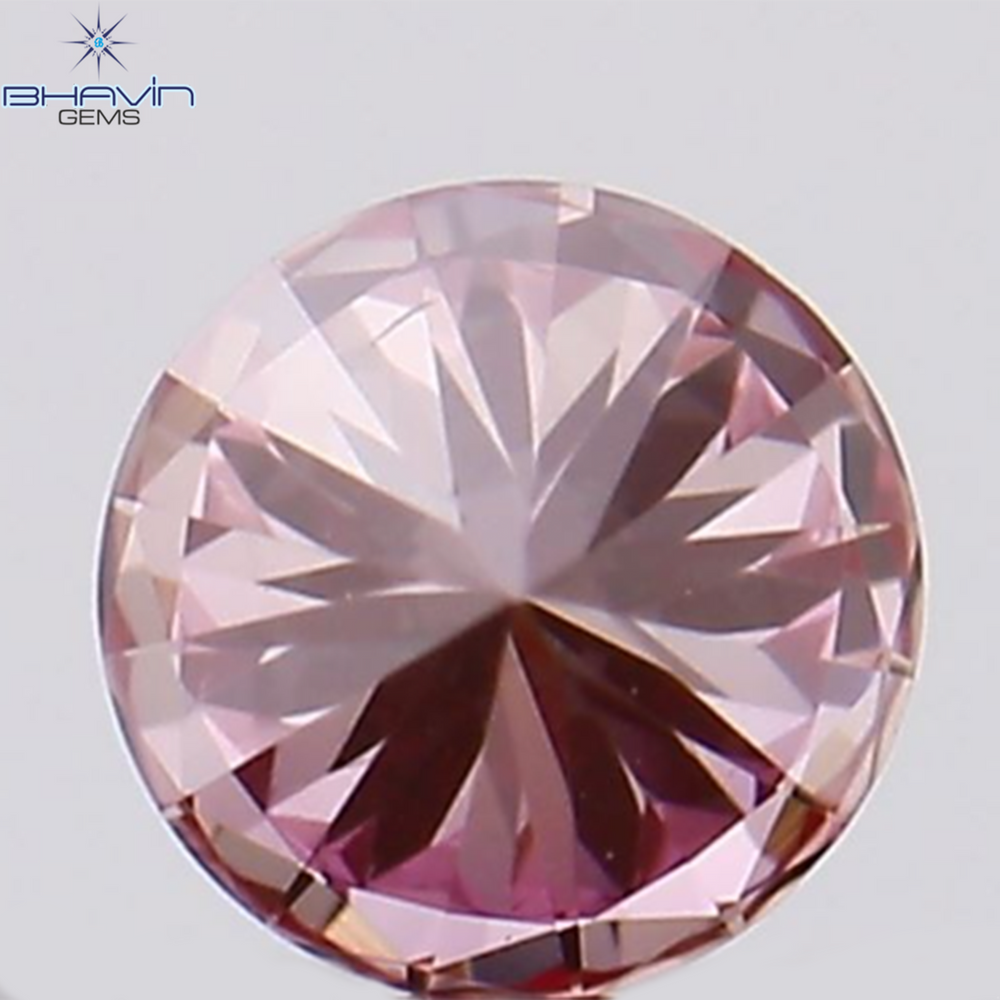 0.09 CT, Round Diamond, Pink Color, VS2 Clarity