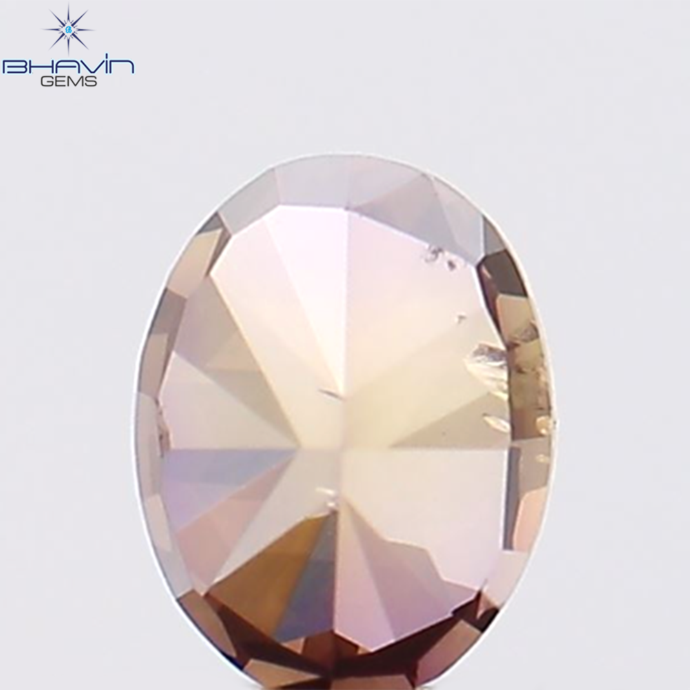 0.30 CT, Oval Shape, Natural Diamond, Brown Pink Color, VS2 Clarity (4.27 MM)