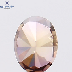 0.30 CT, Oval Shape, Natural Diamond, Brown Pink Color, VS2 Clarity (4.27 MM)