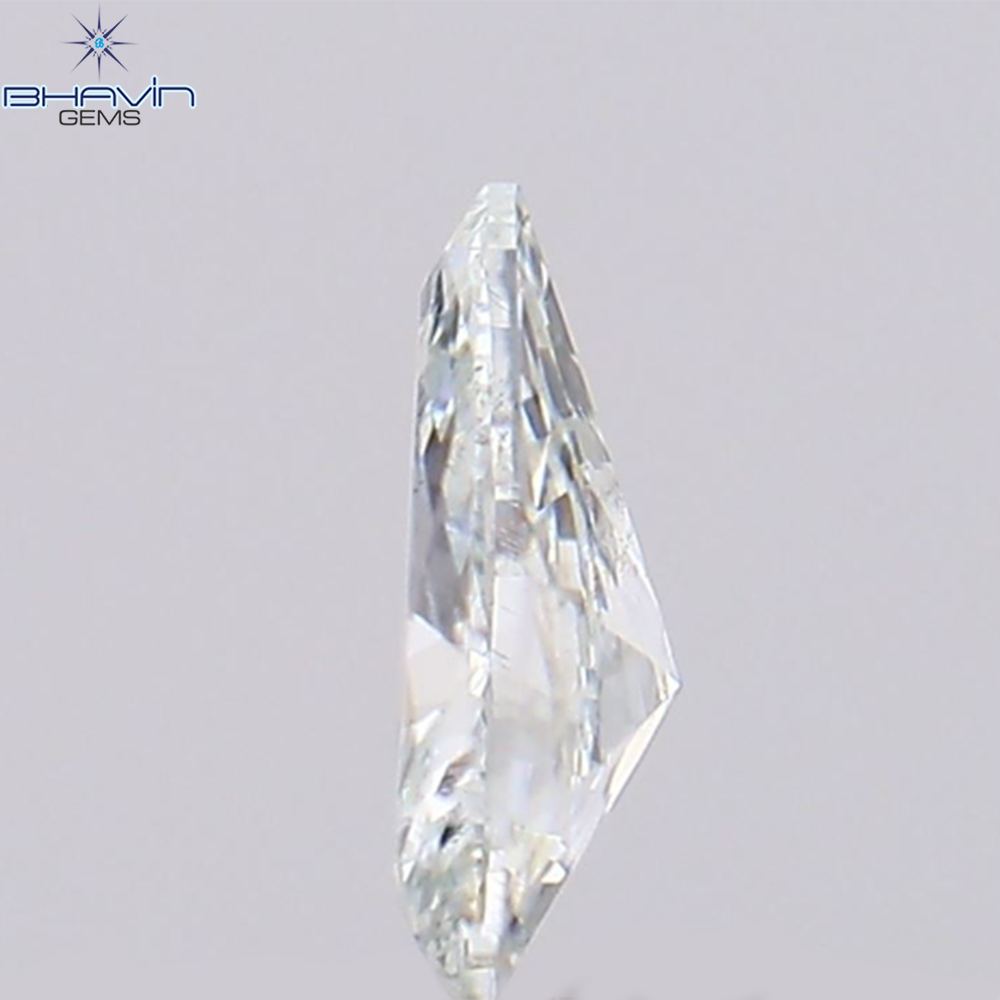 0.11 CT Pear Shape Natural Diamond Greenish Blue Color,  I1 Clarity (4.30 MM )