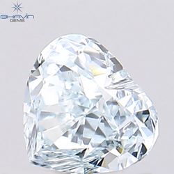 0.39 CT, Heart Diamond, Greenish Blue Color, Clarity  VVS2