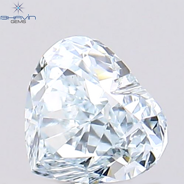 0.39 CT, Heart Diamond, Greenish Blue Color, Clarity  VVS2