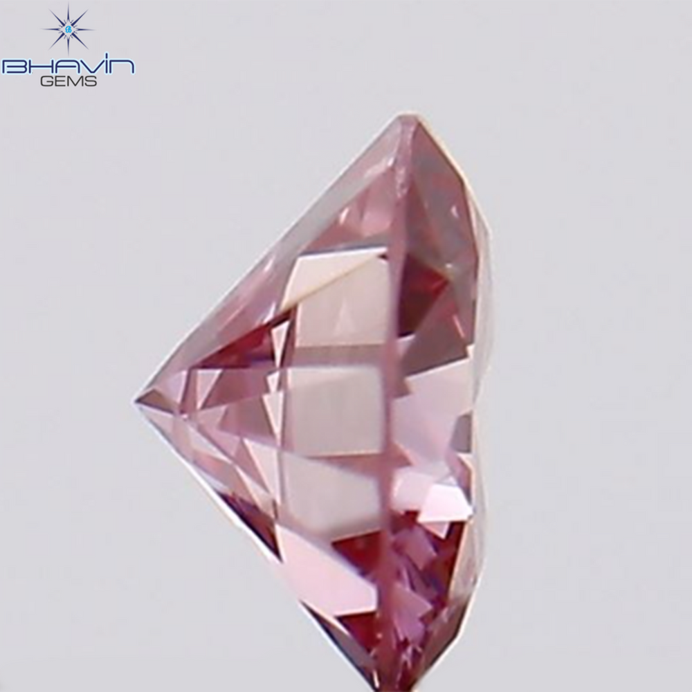 0.09 CT, Round Diamond, Pink Color, VS2 Clarity