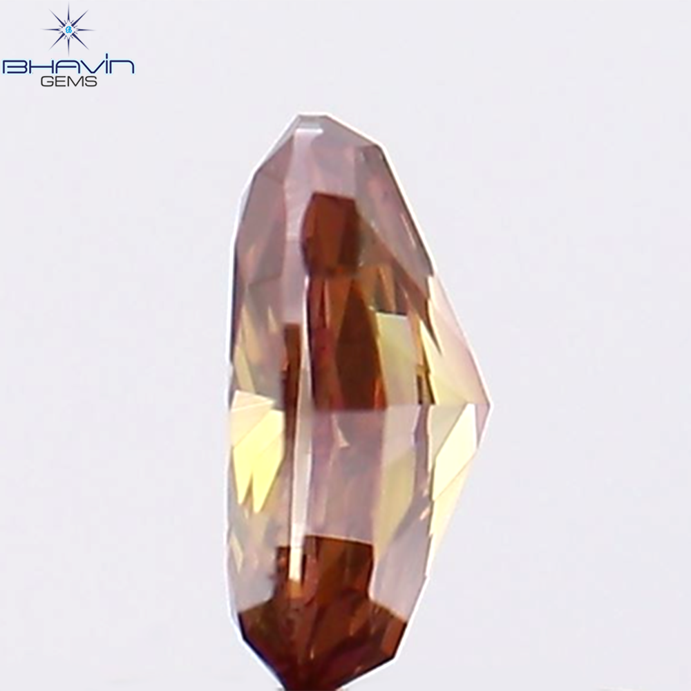 0.27 CT, Oval Shape, Natural Diamond, Brown Pink Color, SI2 Clarity (4.38 MM)