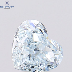 0.39 CT, Heart Diamond, Greenish Blue Color, Clarity  VVS2