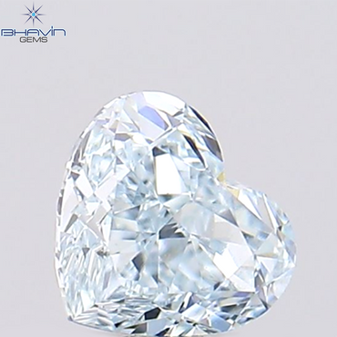 0.39 CT, Heart Diamond, Greenish Blue Color, Clarity  VVS2