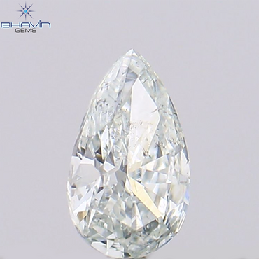0.11 CT Pear Shape Natural Diamond Greenish Blue Color,  I1 Clarity (4.30 MM )