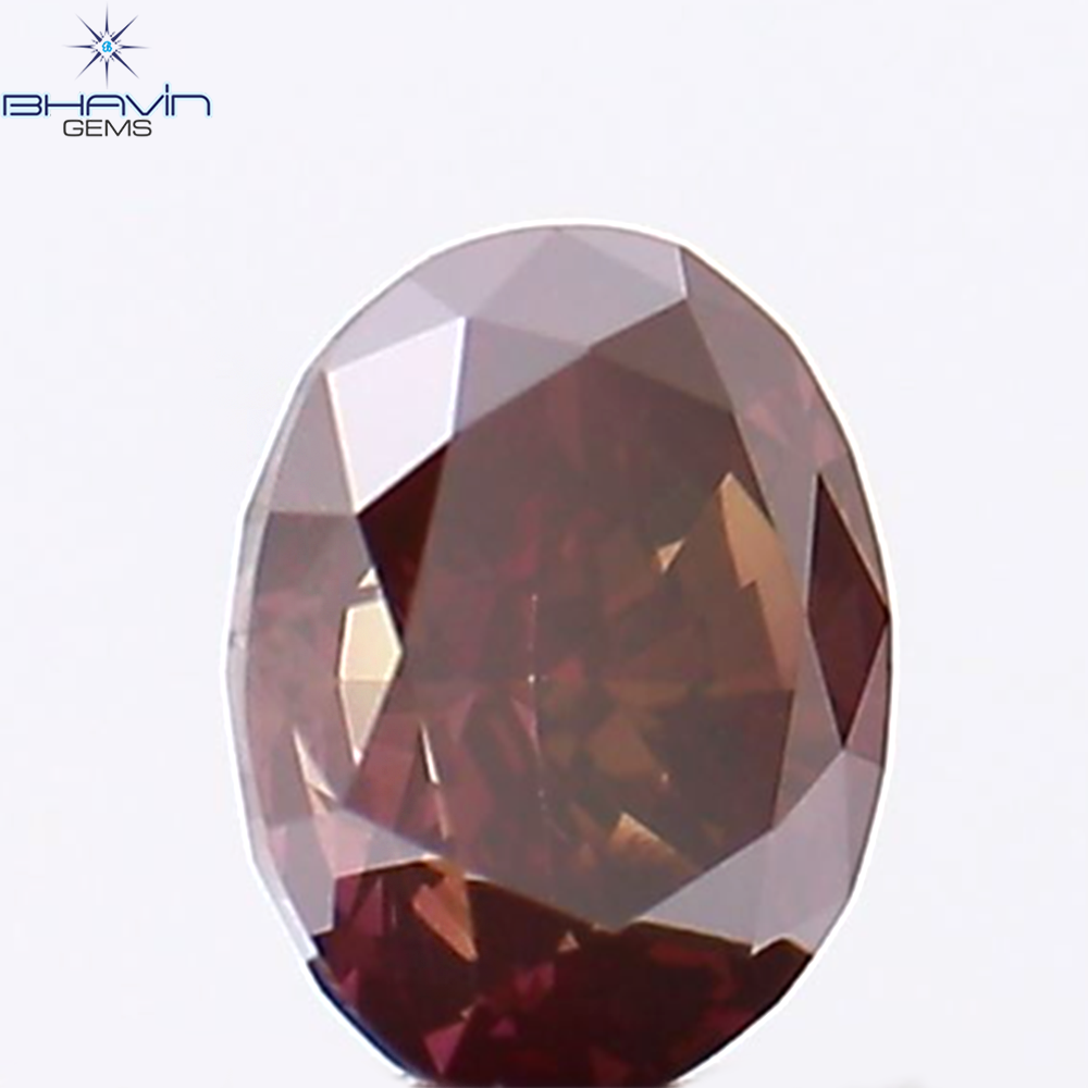 0.30 CT, Oval Shape, Natural Diamond, Brown Pink Color, VS2 Clarity (4.27 MM)