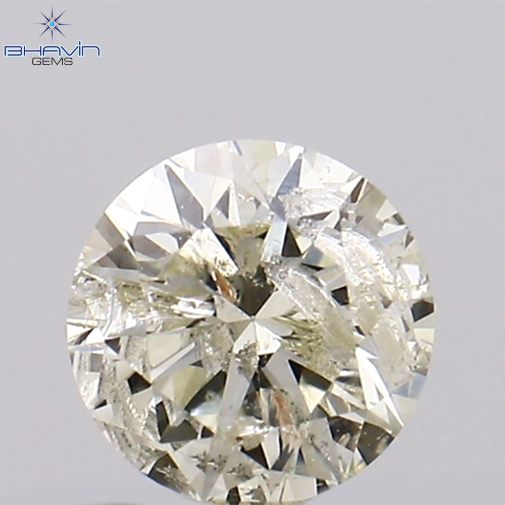 0.30 CT ラウンド ブリリアント カット ダイヤモンド、ホワイト (M) カラー、クラリティ I2