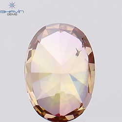 0.27 CT, Oval Shape, Natural Diamond, Brown Pink Color, SI2 Clarity (4.38 MM)