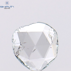 0.09 CT Round Rose Cut Shape Natural Diamond Greenish Blue Color SI1 Clarity (4.00 MM)
