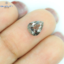0.76 CT Pear Shape Natural Diamond Salt And pepper Color I3 Clarity (7.57 MM)