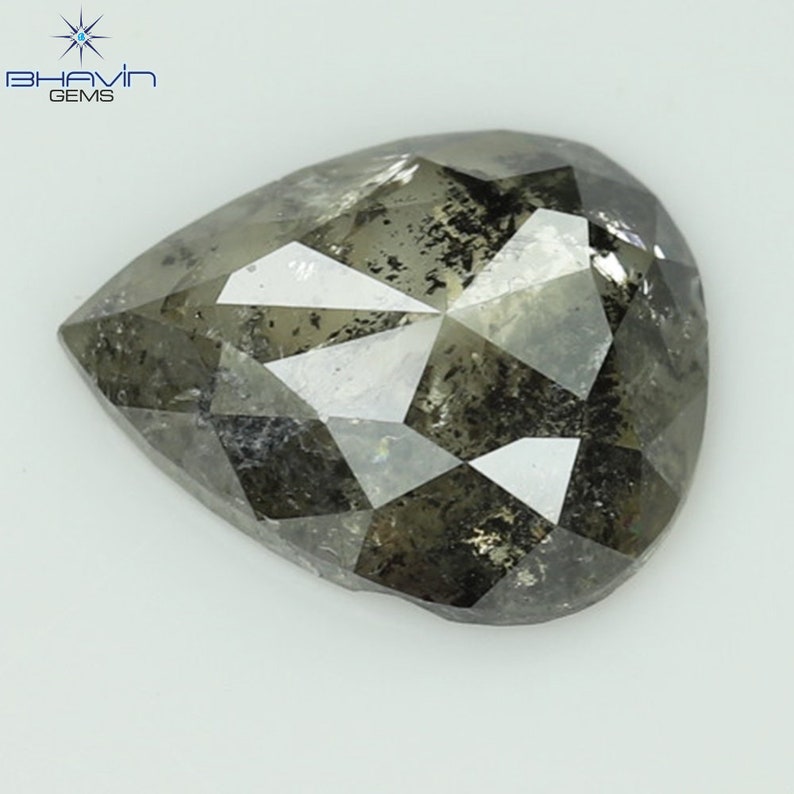 0.76 CT Pear Shape Natural Diamond Salt And pepper Color I3 Clarity (7.57 MM)