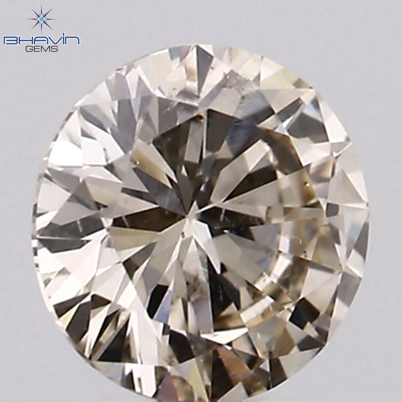 0.30 Round Brilliant Cut  Diamond, Light Brown Color, Clarity  SI2
