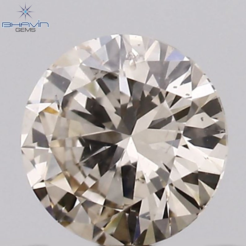 0.30 Round Brilliant Cut  Diamond, Light Brown Color, Clarity  SI2