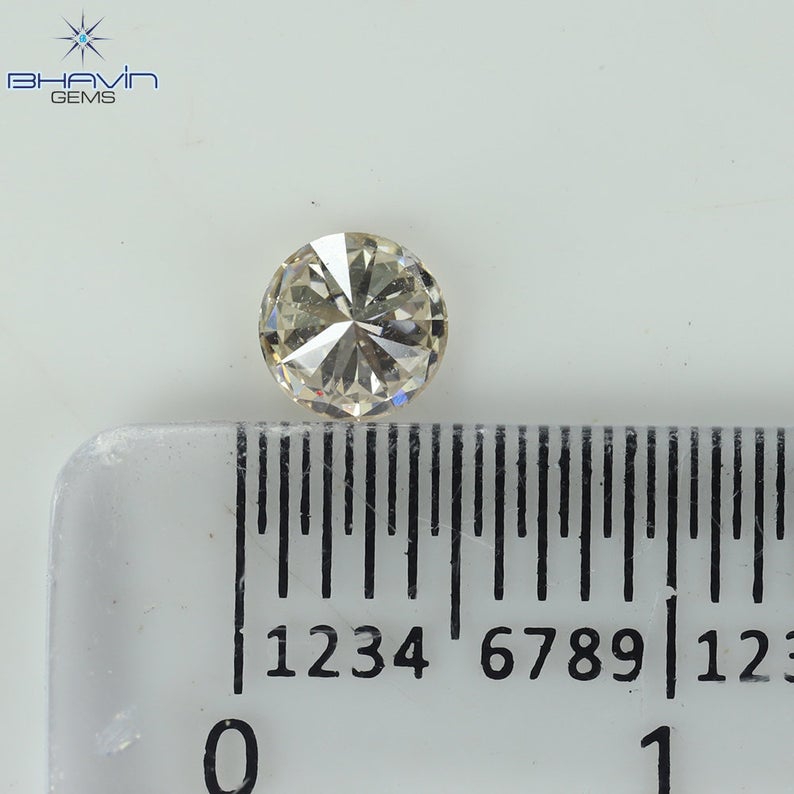 0.30 Round Brilliant Cut  Diamond, Light Brown Color, Clarity  SI2