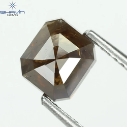 1.63 CT Square Emerald Diamond Dark Brown Color Diamond I3 Clarity (6.39 MM)