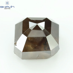 1.63 CT Square Emerald Diamond Dark Brown Color Diamond I3 Clarity (6.39 MM)