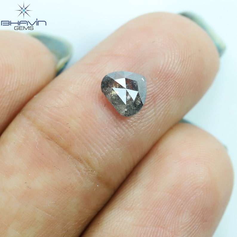0.75 CT Heart Shape Natural Diamond Salt And pepper Color I3 Clarity (6.04 MM)
