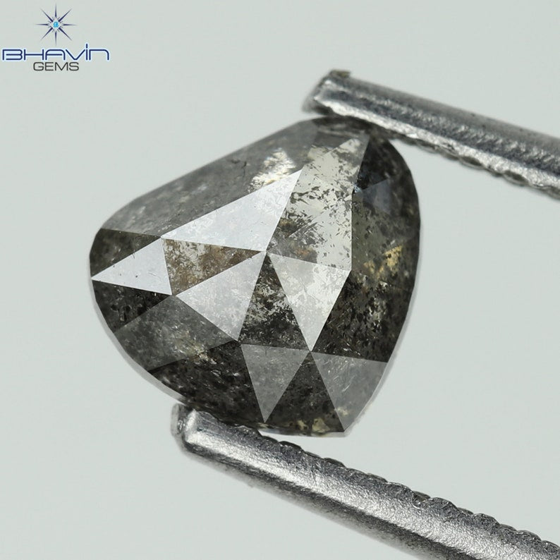 0.75 CT Heart Shape Natural Diamond Salt And pepper Color I3 Clarity (6.04 MM)