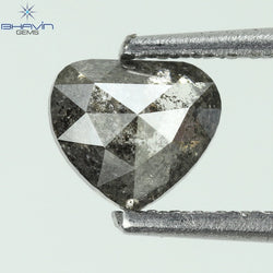 0.75 CT Heart Shape Natural Diamond Salt And pepper Color I3 Clarity (6.04 MM)