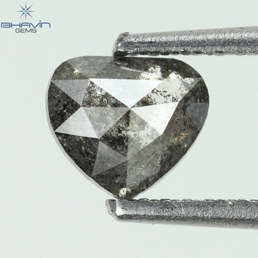0.75 CT Heart Shape Natural Diamond Salt And pepper Color I3 Clarity (6.04 MM)