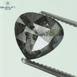 1.30 CT Heart Shape Natural Diamond Salt And pepper Color I3 Clarity (7.51 MM)