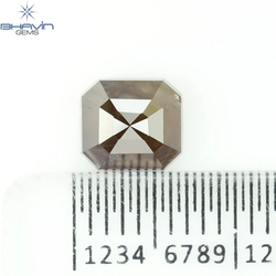 1.63 CT Square Emerald Diamond Dark Brown Color Diamond I3 Clarity (6.39 MM)