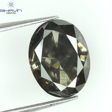 1.21 CT Gray Diamond Oval Diamond Natural Loose Diamond Clarity VS2 (7.54 MM)