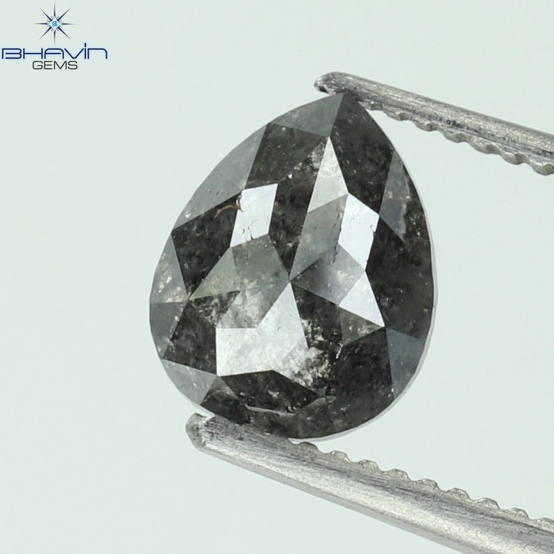 1.31 CT Pear Shape Natural Diamond Salt And pepper Color I3 Clarity (7.33 MM)