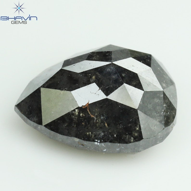 1.31 CT Pear Shape Natural Diamond Salt And pepper Color I3 Clarity (7.33 MM)