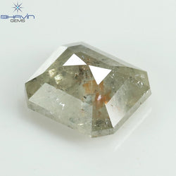 1.06 CT Square Emerald Shape Natural Diamond Salt And Pepper Color Clarity I3 (6.43 MM)