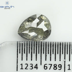 1.07 CT Pear Shape Natural Diamond Salt And pepper Color I3 Clarity (7.21 MM)