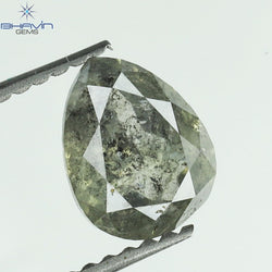 1.07 CT Pear Shape Natural Diamond Salt And pepper Color I3 Clarity (7.21 MM)