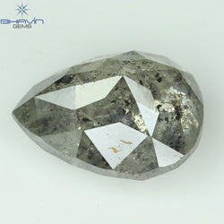 1.74 CT Pear Shape Natural Diamond Salt And pepper Color I3 Clarity (8.41 MM)