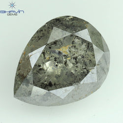 1.74 CT Pear Shape Natural Diamond Salt And pepper Color I3 Clarity (8.41 MM)