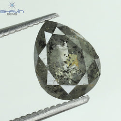 1.74 CT Pear Shape Natural Diamond Salt And pepper Color I3 Clarity (8.41 MM)
